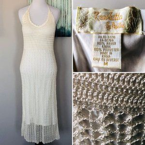 Kroshetta by Papillon Crochet Halter Dress, M